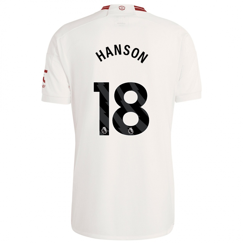 Kobiety Kirsty Hanson #18 Biały Trzeci Komplet Koszulka 2023/24 Koszulki Klubowe