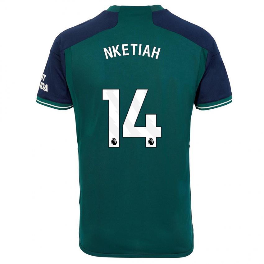 Kobiety Eddie Nketiah #14 Zielony Trzeci Komplet Koszulka 2023/24 Koszulki Klubowe