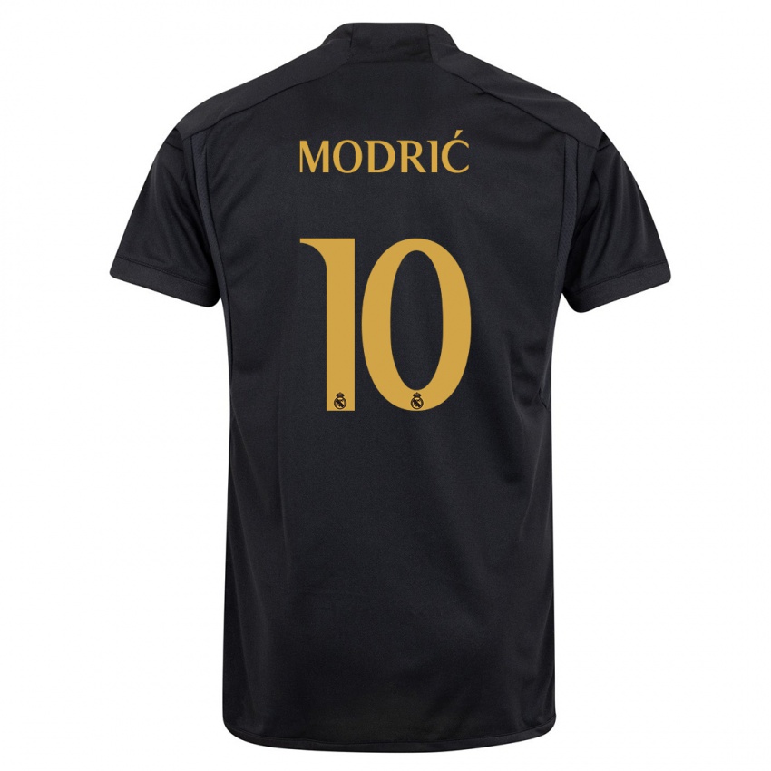 Kobiety Luka Modric #10 Czarny Trzeci Komplet Koszulka 2023/24 Koszulki Klubowe