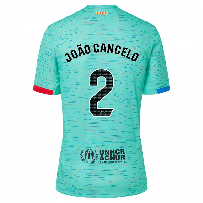 Kobiety Joao Cancelo #2 Lekka Aqua Trzeci Komplet Koszulka 2023/24 Koszulki Klubowe