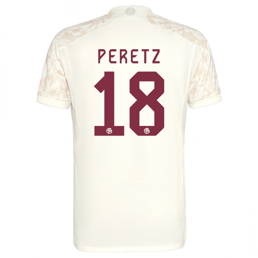 Kobiety Daniel Peretz #18 Złamana Biel Trzeci Komplet Koszulka 2023/24 Koszulki Klubowe