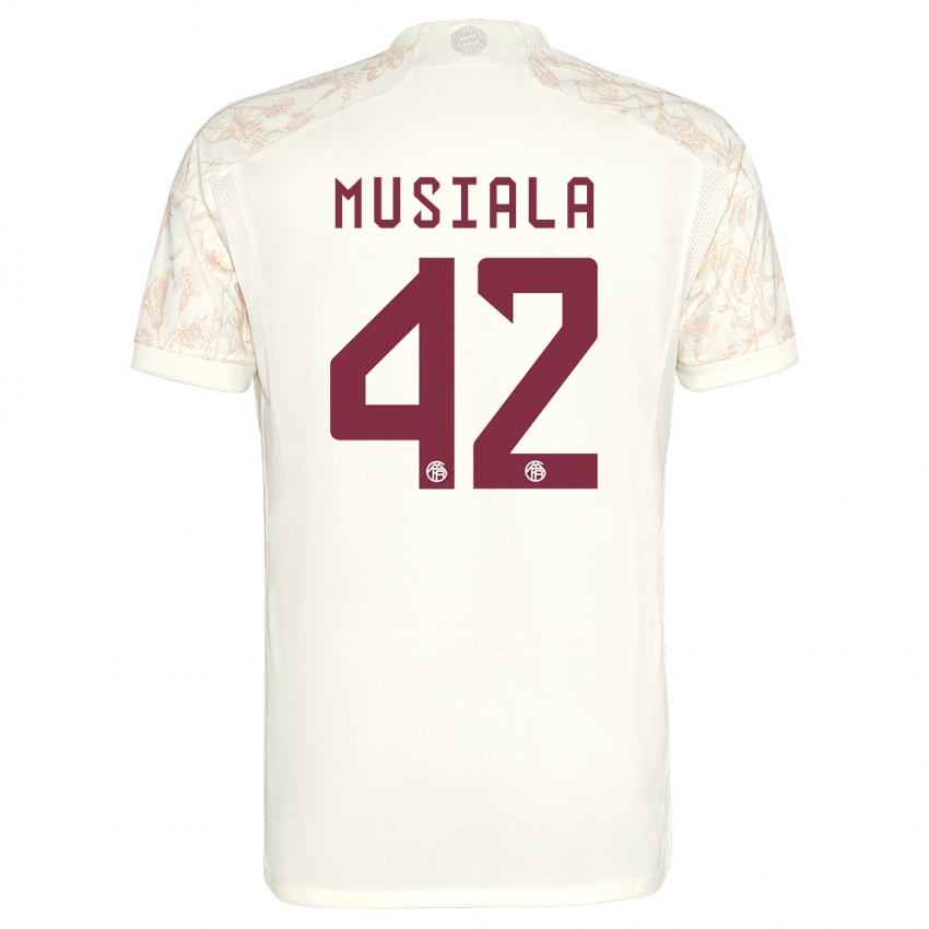 Kobiety Jamal Musiala #42 Złamana Biel Trzeci Komplet Koszulka 2023/24 Koszulki Klubowe