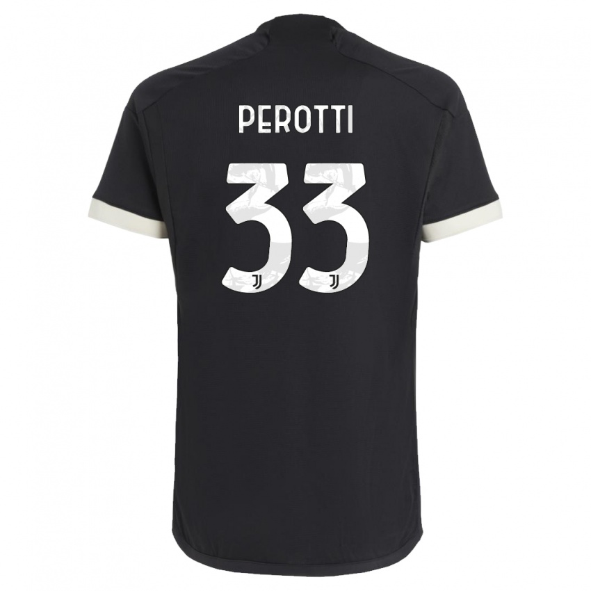 Kobiety Clemente Perotti #33 Czarny Trzeci Komplet Koszulka 2023/24 Koszulki Klubowe