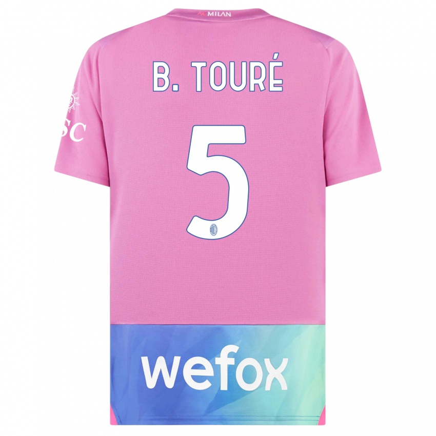 Kobiety Fode Ballo-Toure #5 Różowy Fiolet Trzeci Komplet Koszulka 2023/24 Koszulki Klubowe