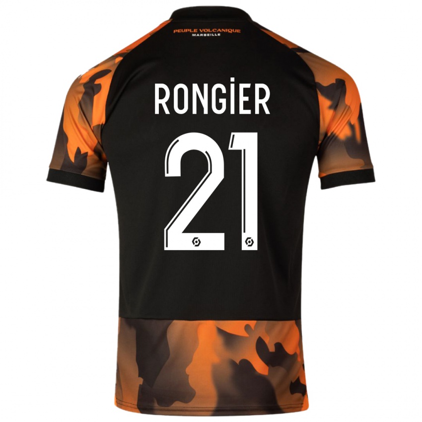 Kobiety Valentin Rongier #21 Czarny Pomarańczowy Trzeci Komplet Koszulka 2023/24 Koszulki Klubowe