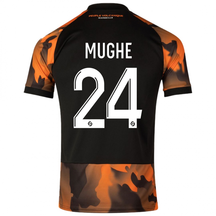 Kobiety François Mughe #24 Czarny Pomarańczowy Trzeci Komplet Koszulka 2023/24 Koszulki Klubowe