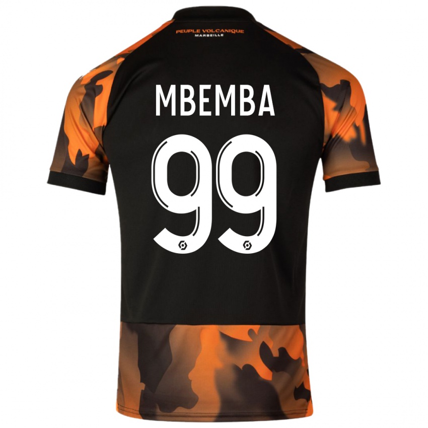 Kobiety Chancel Mbemba #99 Czarny Pomarańczowy Trzeci Komplet Koszulka 2023/24 Koszulki Klubowe