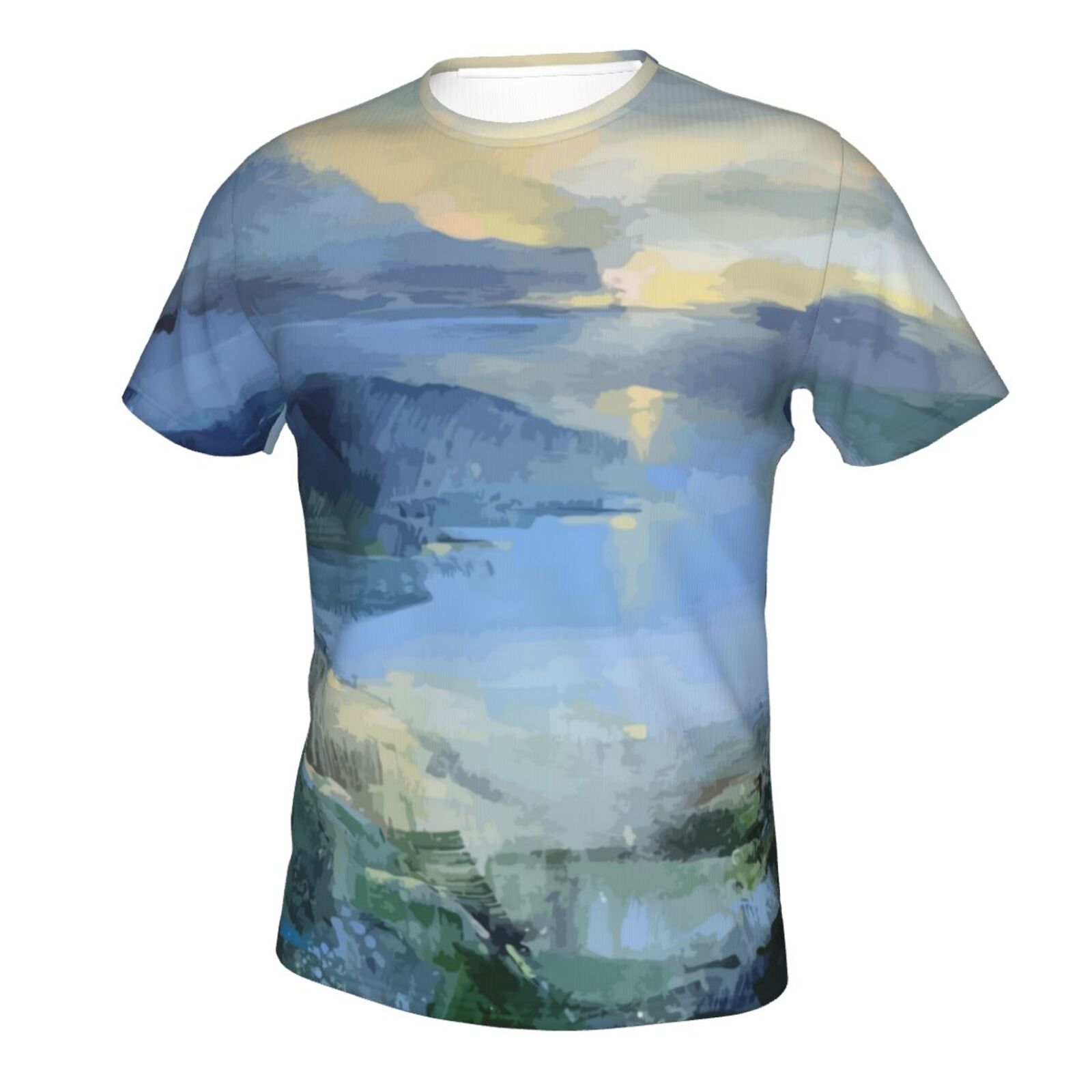 Koszulka Klasyczny Calm Sea Malowanie Elementów